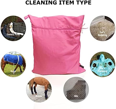 Harrison Howard Pet Washing Bag Dog Cat Horse Hair Laundry Bag for Rug Sheet Boots Pets Laundry Helper Pastel Pink
