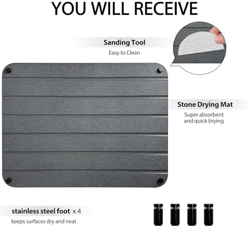 Water Absorbing Stone Dish Drying Mat for Kitchen Counter Quick Drying Tray