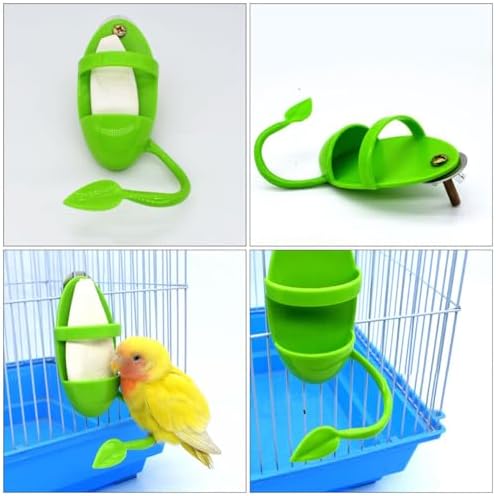 2pcs Parrot Cuttlebone Holder Bird Food Stand Plastic Cage Feeders Clips for Cockatiels Parakeets Pet Feeding Device for Calcium Supplement