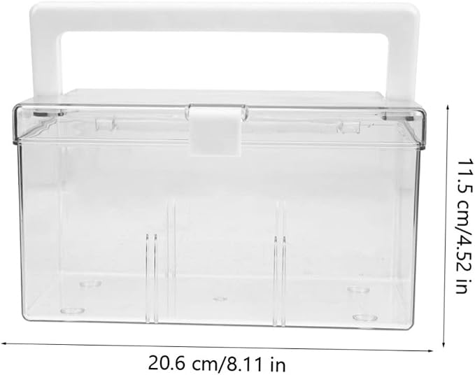 Portable First Aid Box with Handle, Lightweight PET Home Medicine Case | Organizer for House and Travel, Multi-Function Storage Holder, Empty Container for Supplies