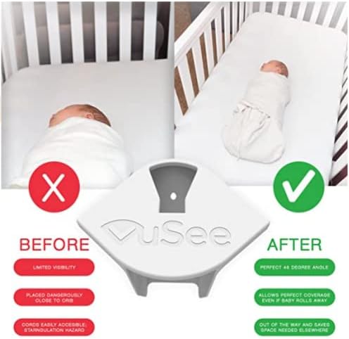 Anywhere Baby Monitor Wall Mount – No-Drill Adhesive Shelf for Cameras – Compatible with Most Baby Monitor Brands – White, 2 Pack