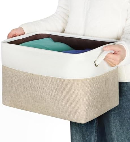Fabric Storage Bins for Shelves, Rectangle Storage Basket, 3 Pack
