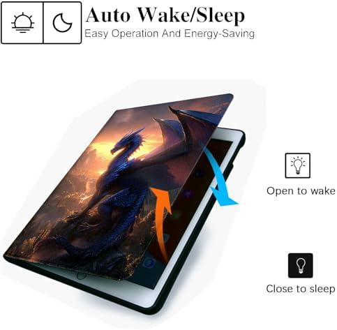 for Microsoft Surface Go 4/3/2/1-10.5" 2021 Tablet Case,Auto Wake/Sleep,Adjustable Stand Protective Cover - Blue Dragon