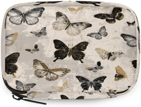 Travel Pill Organizer Vintage Gold Black Butterfly Small Pill Case