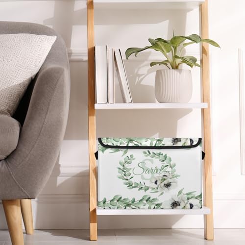 Leaf Storage Bin with Lid Personalized Storage Baskets for Organizing Foldable Closet Organizers with Handles,Cute Basket for Boys Girls for Clothes Blanket Pet Dog Toy Basket Storage (1 Pack)