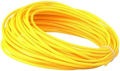 Jutagoss PET Expandable Braided Cable Sleeve, 32.8ft - 1/8 inch Yellow Cable Management Sleeve, Wire Loom Tube Cord Protector for USB Cable, Power Cord, Audio Video and More, 1Pc