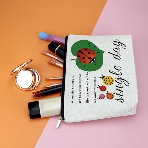 Ladybug Lover Gift Ladybug Makeup Bag Good Luck Ladybugs Gift for Women Inspirational Friendship Gift for Friends Lady Bug Cosmetic Bag Birthday Christmas Gift for Girls Daughter Travel Toiletry Pouch