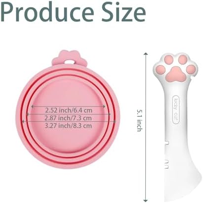 4pcs Cat Wet Food Spoon with Can Lids 3 oz | Multi-Function Cute Paw Shape Opener Spatula Cat Spoon Silicone Pet Covers (Universal Size,One fit 3 Standard Size Pet Cans