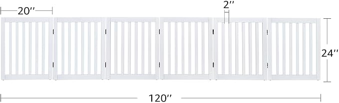 unipaws 120" Extra Wide Pet Gate and Pet Playpen Combination for Dog Cat | 24” Height Free Standing Dog Gate for Doorways, Stairs, Foldable Puppy & Room Divider, Indoor Use
