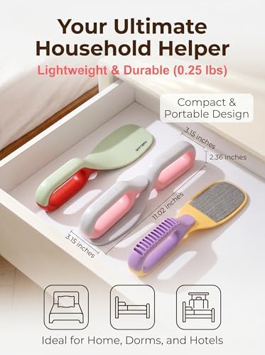 2-in-1 Bed Sheet Tucker Tool & Fabric Lint Remover, ABS Flannel Labor-Saving Bedding Organizer for Household Housewives Hotel Daily Bed Arrangement & Fabric Cleaning（Gray