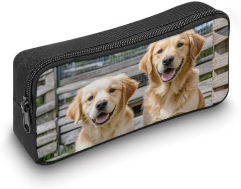 Retriever Dogs Puppies Pets Pencil Case Large Capacity Pencil Pouch | Portable Pencil Bag Zipper Pouch Small Makeup Bag for Women, Durable Aesthetic Pencil Cases for Office Supplies Organizer
