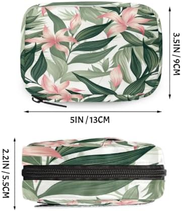 Travel Pill Organizer Tropical Pink Flowers and Leaves Pill Case