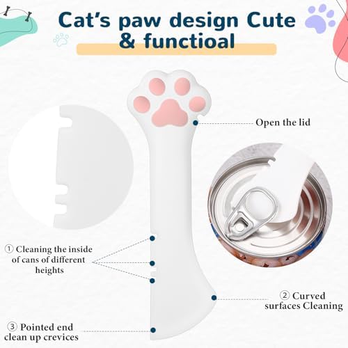 Uiifan 8 Pcs Cat Food Can Covers Lids Set, Silicone Pet Food Can Lids with Multi-Function Cat Foods Spoon and Opener, Silicone Wet Foods Spoon for Cats and Dogs(Yellow)