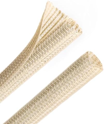 PET Braided Cable Sleeve Wire Protector Cable wrap Wire Covers for Cords Cable Sleeves Cord Management Cable Management Sleeve (25 Feet, Wood Color, 10mm(3/8 inch))