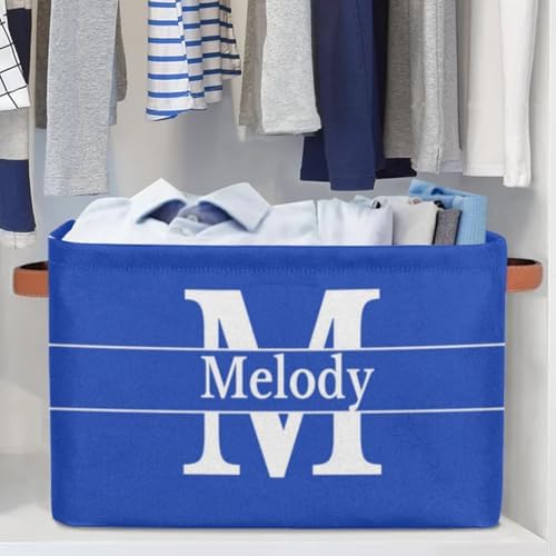Personalized Storage Basket with Name Toys Navy Blue Storage Bin
