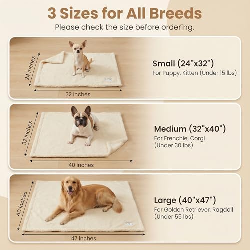 furrybaby Pet Blanket, Soft Warm Sherpa Fleece Bed Blanket for Small Pets