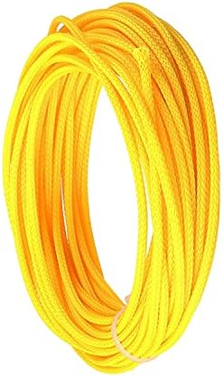 Othmro 10m/32.8ft PET Expandable Braid Cable Sleeving Flexible Wire Mesh Sleeve Yellow,Protects Cables from Pet Chewing and Tearing
