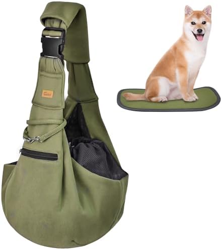 CUBY Dog and Cat Sling Carrier - Hands Free Reversible Pet Papoose Bag - Soft Pouch and Tote Design - Suitable for Puppy, Small Dogs Cats Outdoor