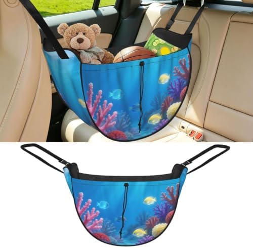 Fish Pattern Car Seat Organizer-Backseat Storage Bag for Travel