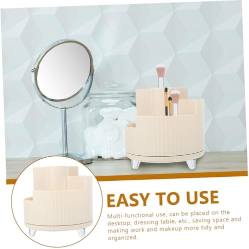WOONEKY Portable Makeup Brush Storage Box Makeup Organizer Desktop Pen Holder Rotating Multifunctional