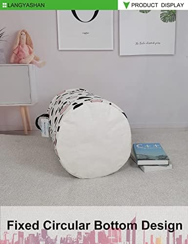 Round Laundry Basket Collapsible Storage Hamper Organizer Spotted Cow | Waterproof Canvas Foldable Baskets with sturdy Handles Multi-scene Organizer for Home Play Bedroom Gift Bin