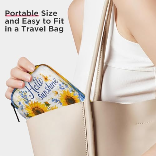 Pill Organizer Box Flowers Sunflower Spring 7-Day Weekly Medicine Pill Case Travel Pill Container Portable Pill Holder Storage Purse Bag Small Compact Size for Vitamin Supplement Birth Control