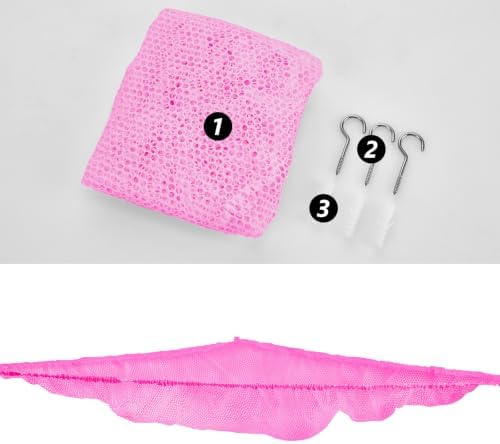 Stuffed Animal Hammock, Stuffed Animal Toy Net Hammock Wall Sling Corner Extra Large Mesh Plush Net Organizer (Pink 2 Pack, 70 inch)