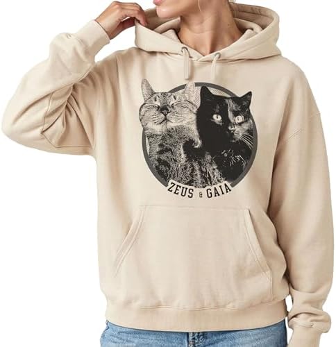 Chillever Personalized Dog Potrait Hoodie, Custom Photo Dog Mom Shirt, Sweatshirt, Gift for Dogs Cat Lovers