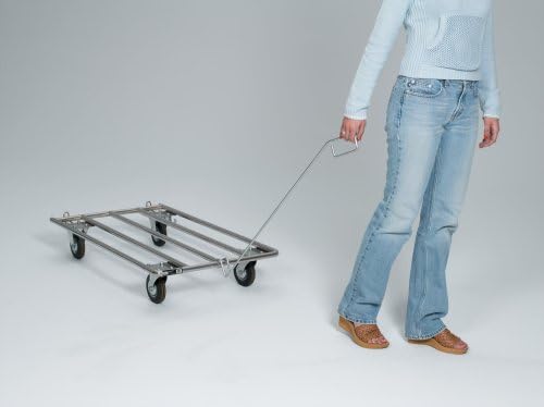MidWest Homes for Pets Universal Dog Crate Dolly, Heavy-Duty Stainless Steel, Easy-Roll Wheels, Designed for Crates, Carriers, and Pet Equipment