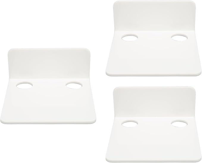 SUNGOOYUE 3 PCS Small Security Cameras Wall Shelf, Acrylic Floating Shelf for IP Cameras Webcams Baby Monitors, with 6 Cable Clips 10 Tapes, No Drill Adhesive for Bedroom Living Room Office (White)