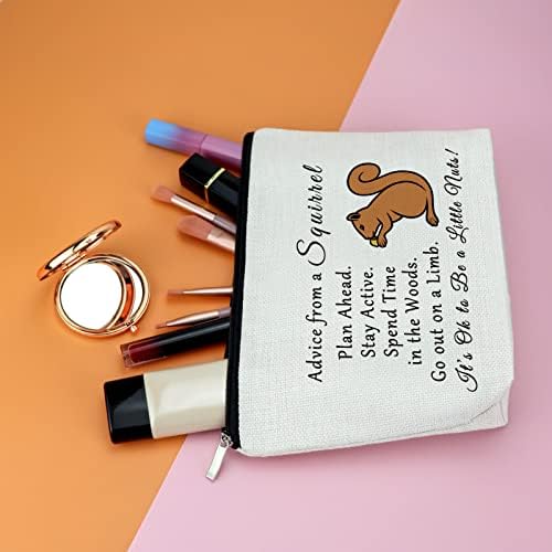 Squirrel Lover Gift for Women Squirrel Gifts for Squirrels Lovers Makeup Bag Nature Lovers for Woman Squirrels Themed Gifts Mom Gift Nature Animal Gift Travel Pouch Birthday Christmas Gift
