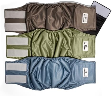 Pet Parents® Washable Belly Bands for Male Dogs (3pack) + Extendrs® of Durable Dog Diapers Male, Premium Male Dog Diapers & Dog Wraps (Small, Koda)