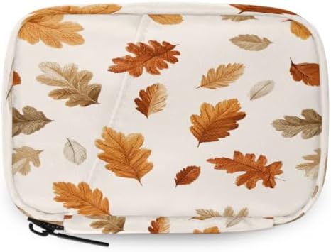 Travel Pill Organizer Autumn Leaf Pattern Small Pill Case
