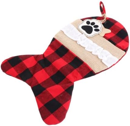Mikikit Cloth Christmas Decorative Pouch Gift Present Stocking Bag Pet | Lovely Design for Walls and Restaurants, Storage and Multi-purpose Use, Practical Holiday Accent for Gifts