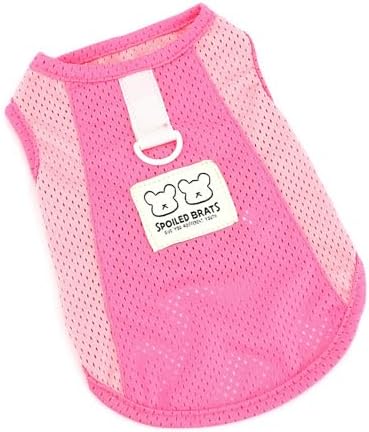PAIDEFUL Mesh Tank Top for Small Dogs, Pink, L