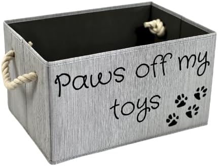 Storage Bin for Dog Toys | Medium size dog toy storage | Dog Toy Organizer for Chew Toys, Balls, and More | Toy Storage Bins for Dogs | Permanent Ink printed lettering