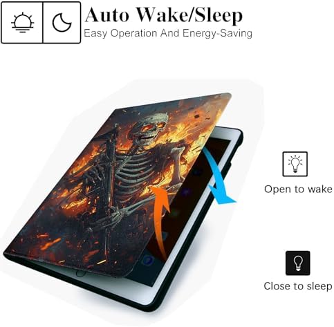 for Microsoft Surface Pro X/Pro X Plus-13 2019/2020/2021/2024 Tablet Case,Auto Wake/Sleep,Adjustable Stand Protective Cover - Skeleton Warrior