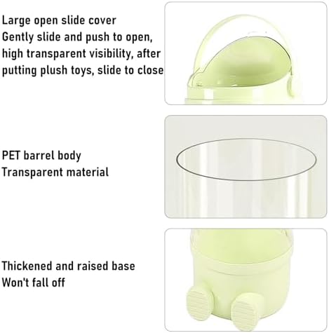 Stuffed Animal Storage Tube 130cm Large Capacity Transparent Plush Toy Display Bucket Organizer for Playroom Bedroom (Green)