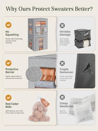 Rigid-Structured Cashmere Sweater Storage Box, Gray
