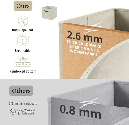 DECOMOMO Storage Bins, Cube Storage Bin with Labels