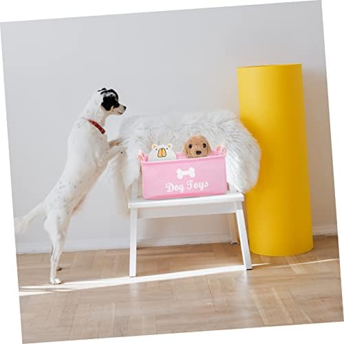 Felt Pet Toy Storage Box Organizer for Dog Toys Puppy Toys and Sundries Stylish and Functional Basket with Handles for Easy Carrying and Storage