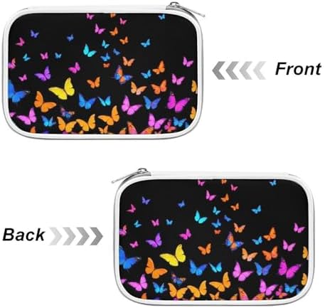 Large Cute Pencil Case, Colored Pen Pouch With Zipper Storage And Organizer Colorful Orange Monarch Butterfly