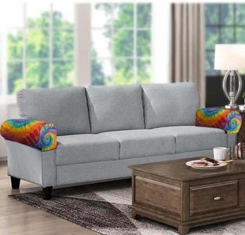 Couch Arm Covers for Sofa Fancy Floral Arm Rest Cover Washable Armchair Slipcovers for Recliner Soft Brushed Spandex Couch Covers for Home Daily