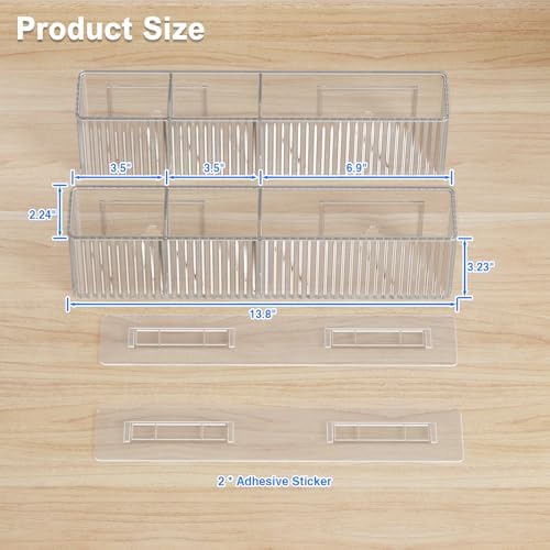 MUSTORN 2 Pack Adhesive Cabinet Door Organizer, Lid Organizers Inside Cabinet Spice Rack Food Container/Tumbler Lids Holders for Kitchen & Bathroom Wall Mounted(Acrylic)