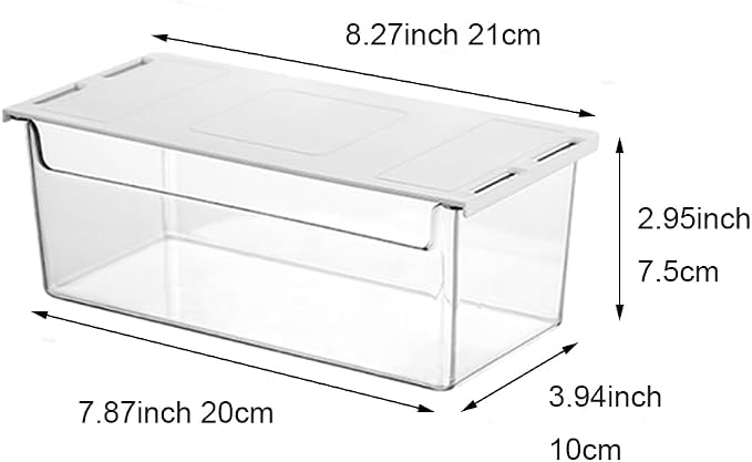 Medicine Cabinet Organizer Wall Mount,Small Pull-Out Organizer Box,Self-adhesive Under Medicine Cabinet Drawer Holder,Make Up Storage for Bathroom Mirror Cabinets, Clear (2)