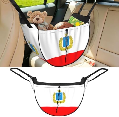Saratov flag Car Seat Organizer-Backseat Storage Bag for Travel | Waterproof Durable. Holds Snacks Gear Essentials. Fits Most Cars.