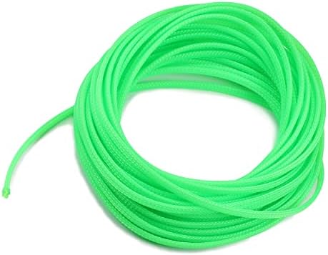 Bettomshin 1Pc 32.8Ft(10m) Cable Management Sleeve, 3/16"(4mm) Width PET Fluorescent Green Cord Protector, Wire Loom Tube Insulated Split Sleeving for USB Cable Power Cord Organizer Video Cable Hider
