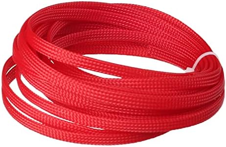 Othmro 16.4ft PET Flexible Expandable Braided Cable Sleeves 0.23inch Width Wire Loom Sleeving and Organizer Flexible Wire Mesh Sleeves for TV Audio PC Cords from Pets Chewing Red