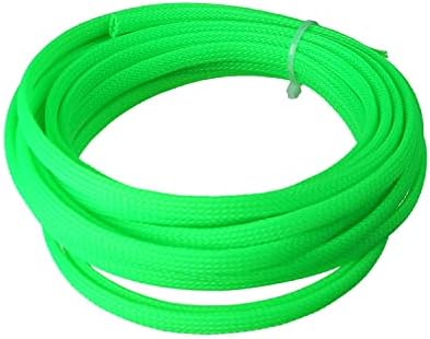 Jutagoss PET Expandable Braided Cable Sleeve, 16.4ft - 1/4 inch Fluorescent Green Cable Management Sleeve, Wire Loom Tube Cord Protector for USB Cable, Power Cord, Audio Video and More, 1Pc