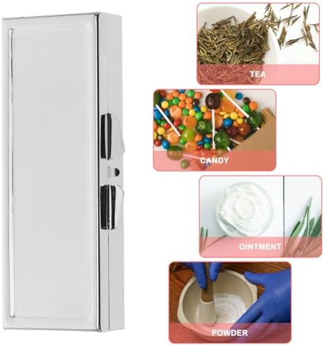 Pill Organizer Travel Medicine Box, Small 6 Compartment Metal Pill Case for Container - Stainless Steel Pocket Daily Dispenser Holder for Travel Halloween Cosplay Party | Compact Pocket Medicine Case with Divided Slots for Daily Pills, Work and on the ...